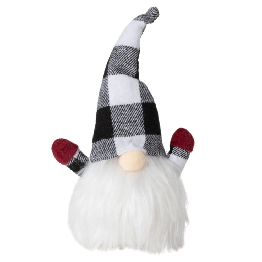 NWT- Gnome with Checkered Hat, Red Gloves